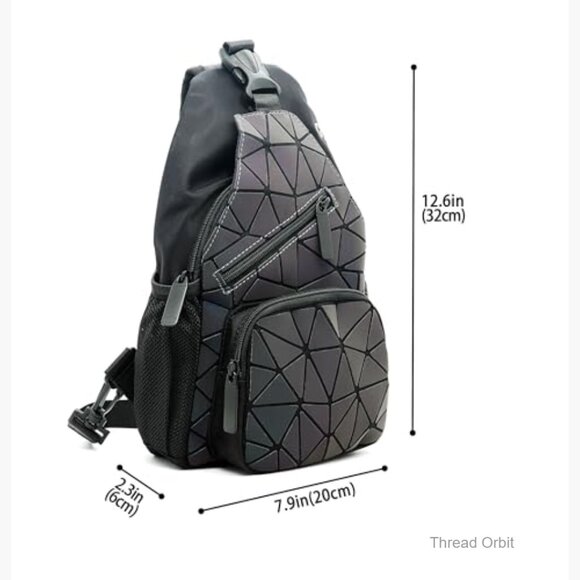 Geometric Holographic Backpack Convertible Chest Bag Daypack Travel main image 6